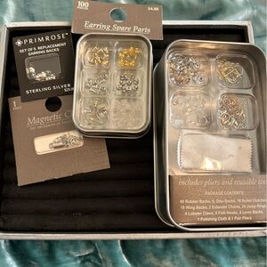 Primrose earring backs, bracelet ends, Earring Spare Parts Set